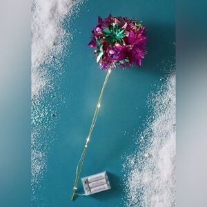 NEW Anthropologie Light-Up Tinsel Tree Pick Centerpiece